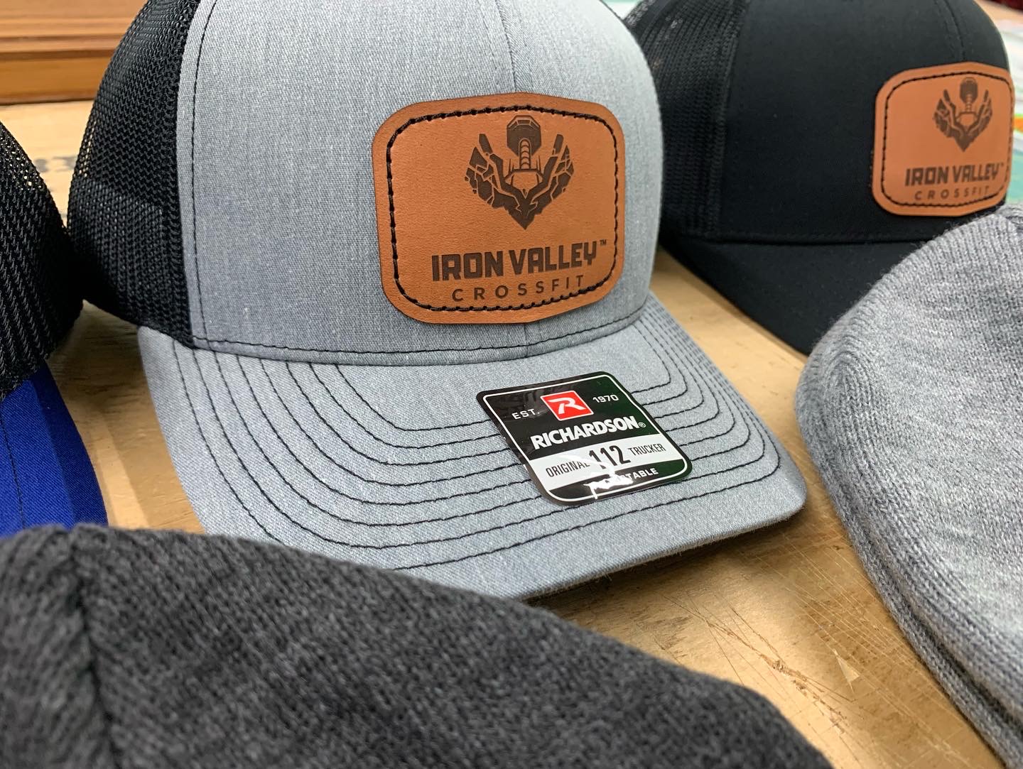 Crossfit Box Leather Patch Hats