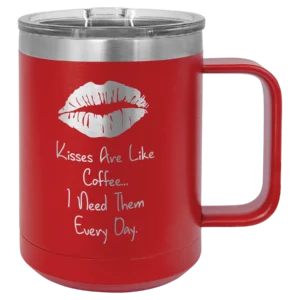 Polar Camel 15 oz. Red Vacuum Insulated Mug with Slider Lid