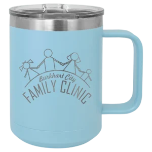 Polar Camel 15 oz. Light Blue Vacuum Insulated Mug with Slider Lid
