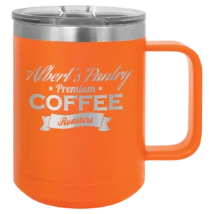 Polar Camel 15 oz. Orange Vacuum Insulated Mug with Slider Lid
