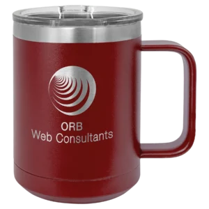 Polar Camel 15 oz. Maroon Vacuum Insulated Mug with Slider Lid