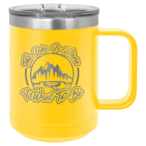 Polar Camel 15 oz. Yellow Vacuum Insulated Mug with Slider Lid
