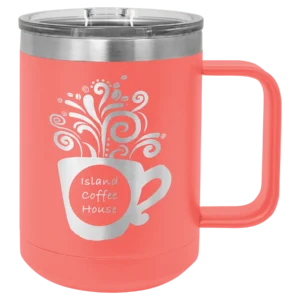 Polar Camel 15 oz. Coral Vacuum Insulated Mug with Slider Lid