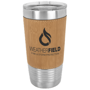 Polar Camel 20 oz. Bamboo Laserable Leatherette Polar Camel Tumbler with Clear Lid