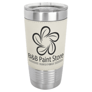 Polar Camel 20 oz. White/Black Laserable Leatherette Tumbler with Clear Lid