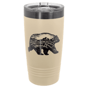 Polar Camel 20 oz. Warm Sand/Ghost Black ION-Plated Ringneck Tumbler with Slider Lid