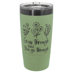 Polar Camel 20 oz. Summer Sage/Ghost Black ION-Plated Ringneck Tumbler with Slider Lid