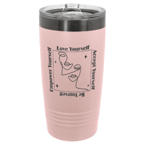 Polar Camel 20 oz. Blush/Ghost Black ION-Plated Ringneck Tumbler with Slider Lid