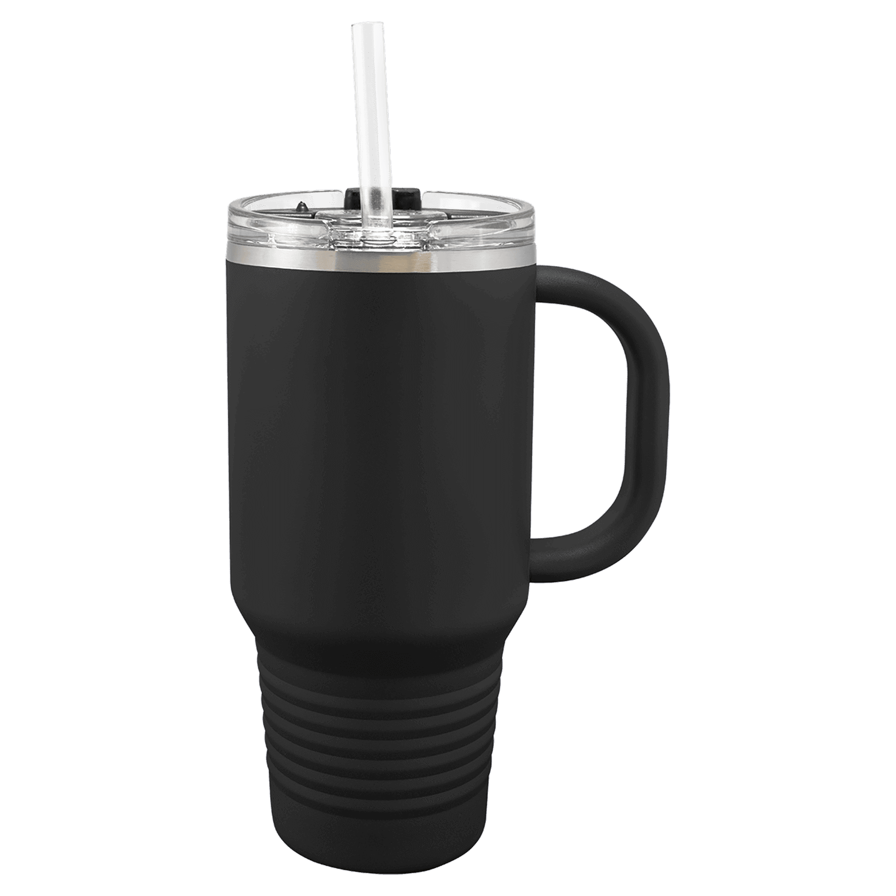 Polar Camel 32 oz. Black Travel Mug with Snap Lid & Straw - Image 4