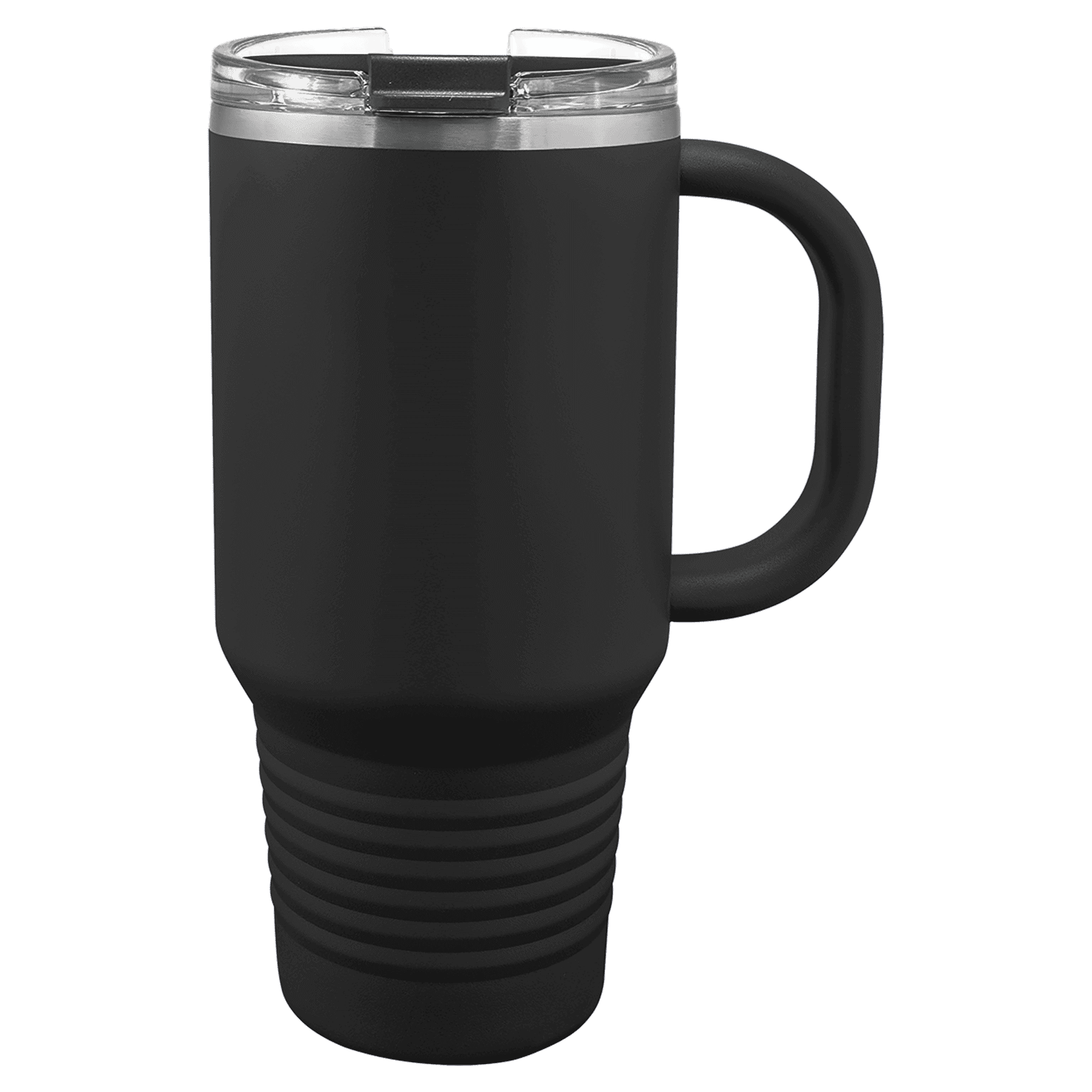 Polar Camel 32 oz. Black Travel Mug with Snap Lid & Straw - Image 2