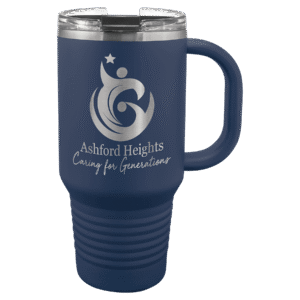 Polar Camel 32 oz. Navy Blue Travel Mug with Snap Lid and Straw