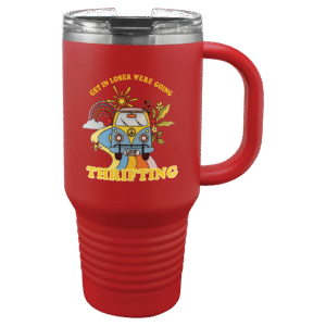 Polar Camel 32 oz. Red Travel Mug with Snap Lid and Straw