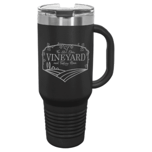 Polar Camel 40 oz. Black Travel Mug with Snap Lid & Straw