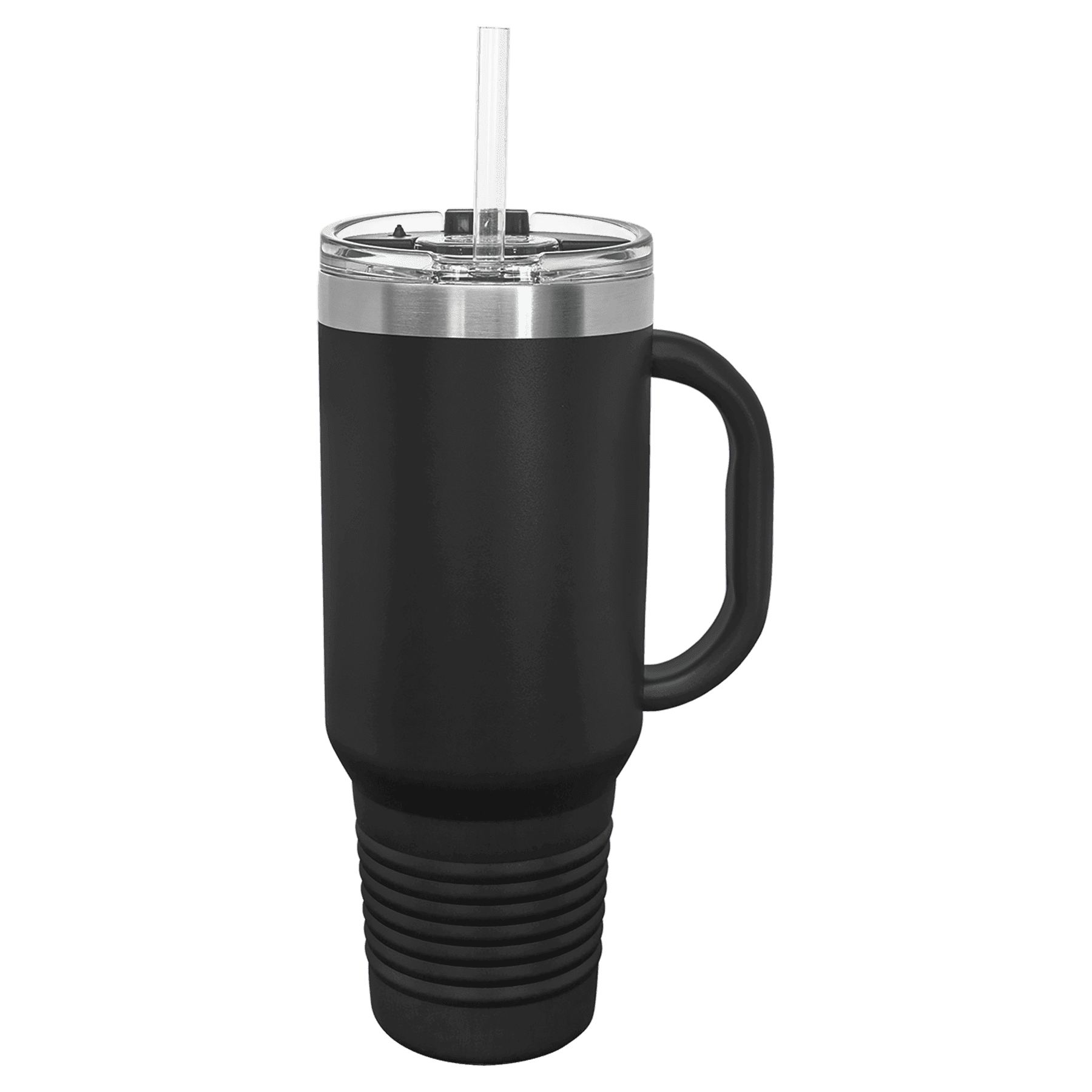 Polar Camel 40 oz. Black Travel Mug with Snap Lid & Straw - Image 4