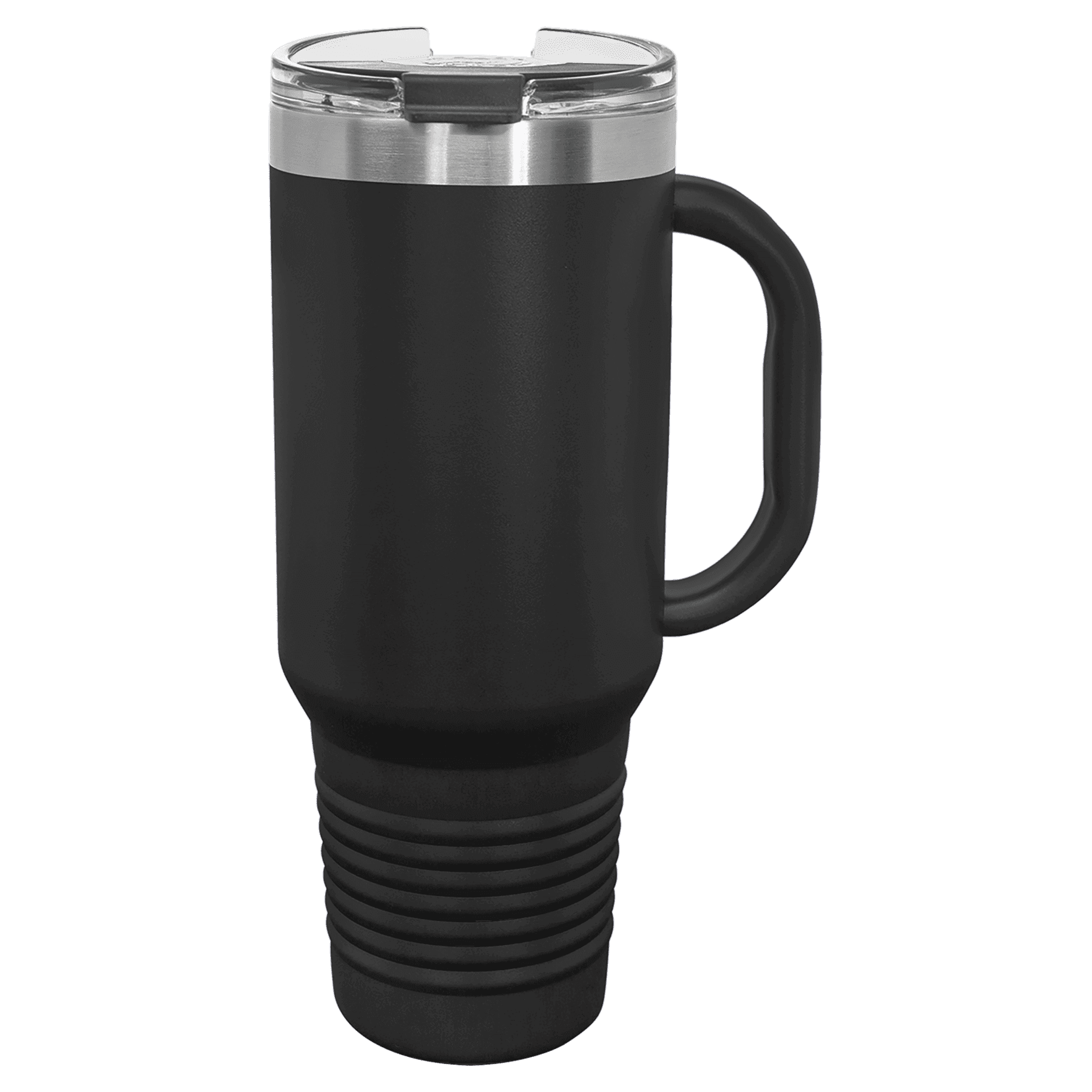 Polar Camel 40 oz. Black Travel Mug with Snap Lid & Straw - Image 2