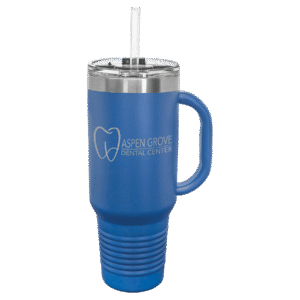 Polar Camel 40 oz. Royal Blue Travel Mug with Snap Lid & Straw