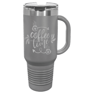 Polar Camel 40 oz. Dark Gray Travel Mug with Snap Lid & Straw