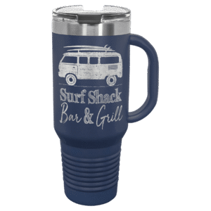 Polar Camel 40 oz. Navy Blue Travel Mug with Snap Lid & Straw