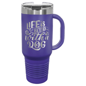Polar Camel 40 oz. Purple Travel Mug with Snap Lid & Straw