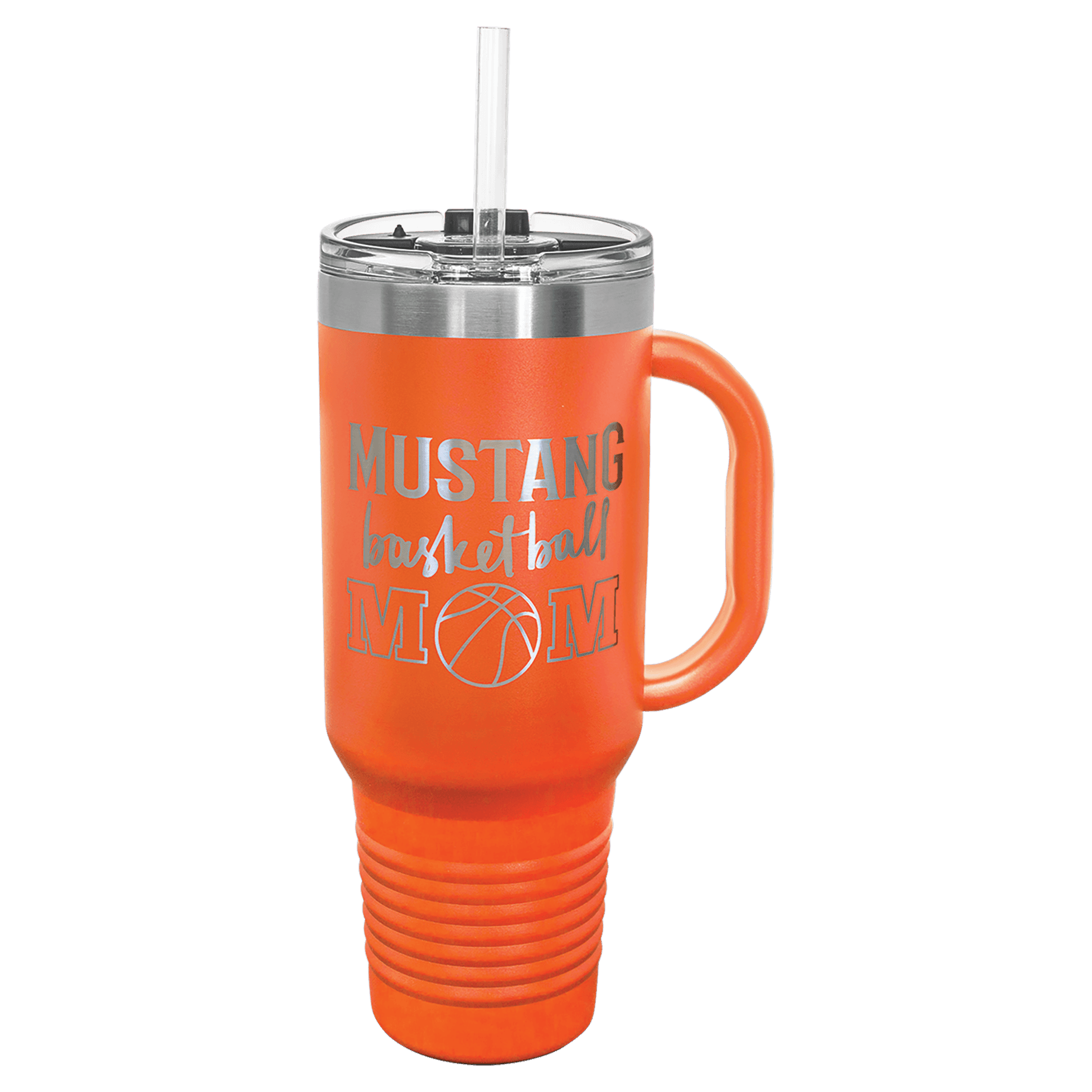 Polar Camel 40 oz. Orange Travel Mug with Snap Lid & Straw - Image 3