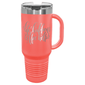 Polar Camel 40 oz. Coral Travel Mug with Snap Lid & Straw