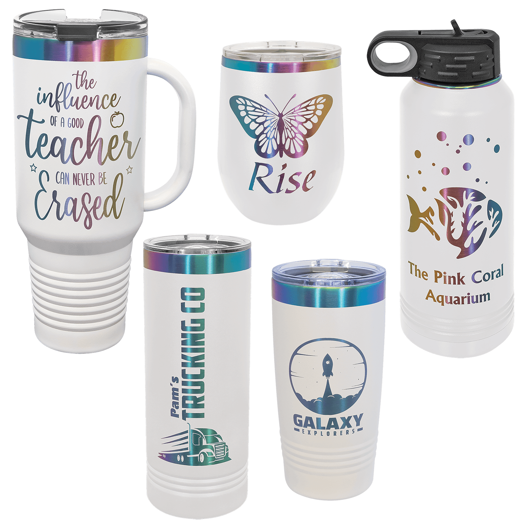 Polar Camel 20 oz. White/Prism Ringneck Tumbler - Image 3