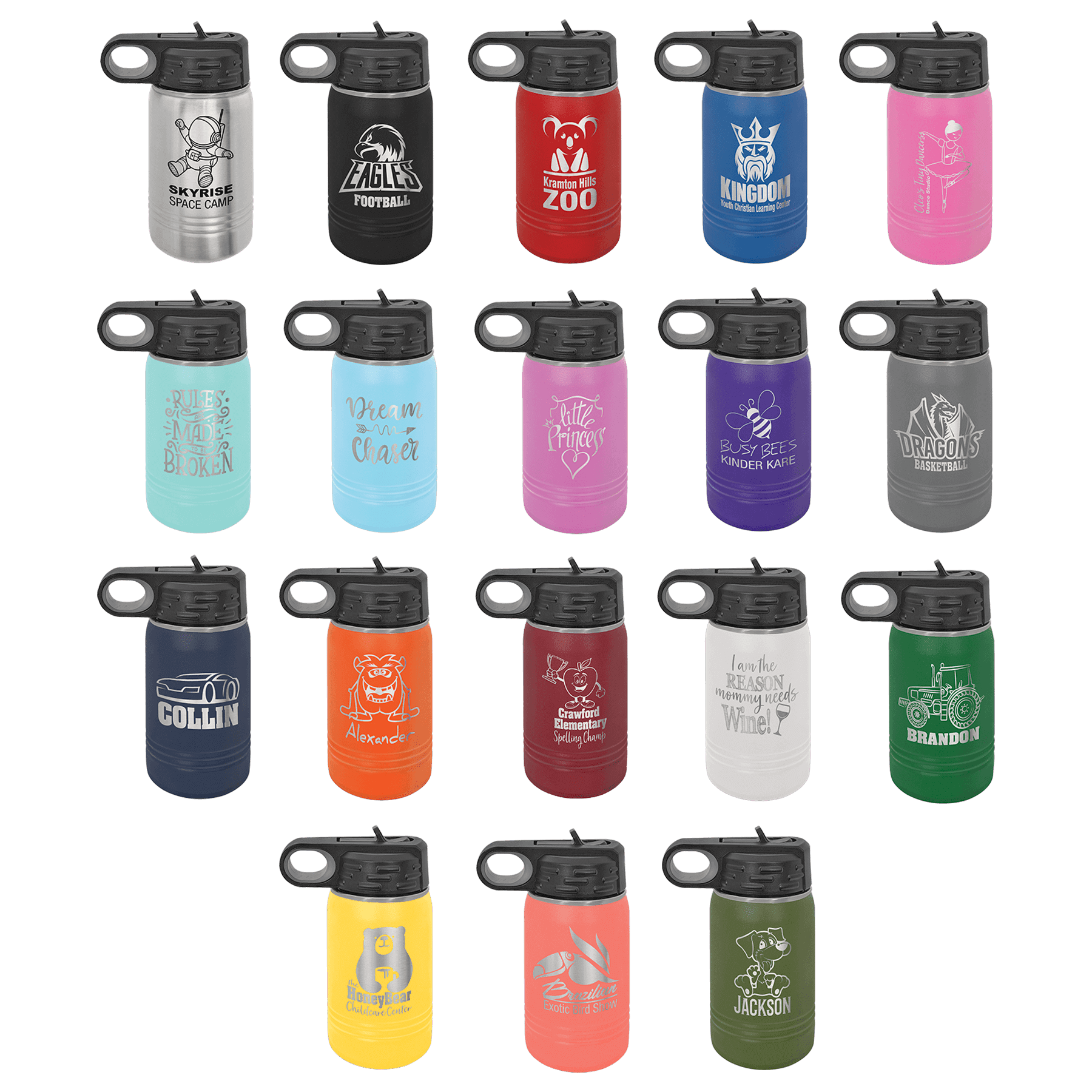 Polar Camel 12 oz. Water Bottle Sample Set